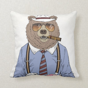 Bear Breakfast Throw Pillow