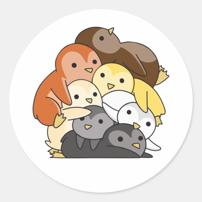 Bear Brotherhood Flag Pride Lgbtq Cute Penguin Classic Round Sticker (Front)