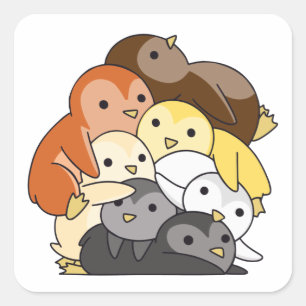 Bear Brotherhood Flag Pride Lgbtq Cute Penguin Square Sticker