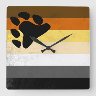 Bear Brotherhood Square Wall Clock