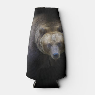 Bear Brown Grizzly Animal Life Wild Jungle Forest Bottle Cooler