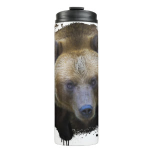 Bear Brown Grizzly Animal Life Wild Jungle Forest Thermal Tumbler