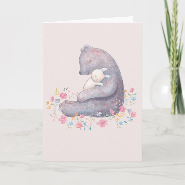 Bear & Bunny I love you Card Anniversary Card (Front)