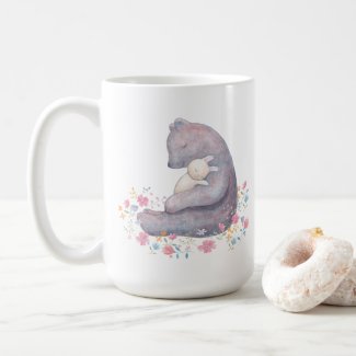 Bear & bunny Mug Bear and Rabbit Love Art Mug