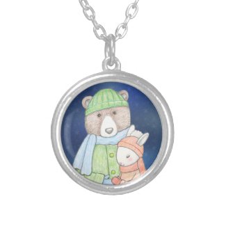 Bear & Bunny Winter Loving Happy Couple together