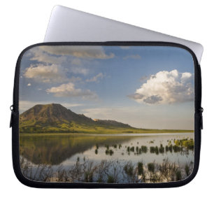 Bear Butte reflects into Bear Butte Lake near Laptop Sleeve