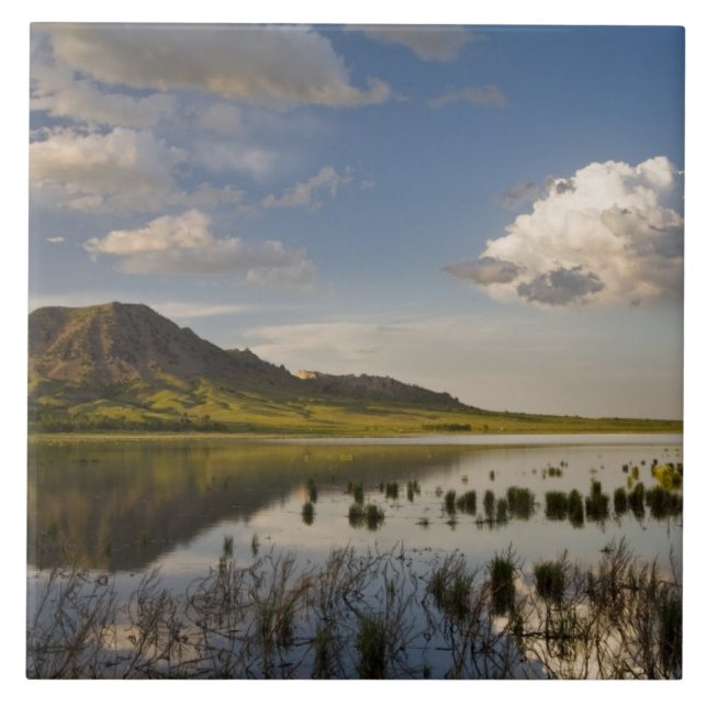 Bear Butte reflects into Bear Butte Lake near Tile (Front)