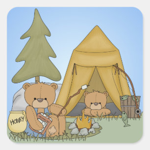 Bear Camping Stickers