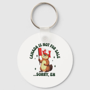Bear Canada Is Not For Sale Sorry Eh Funny Beaver Keychain