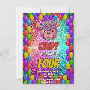 Bear Cartoon birthday invite for kids