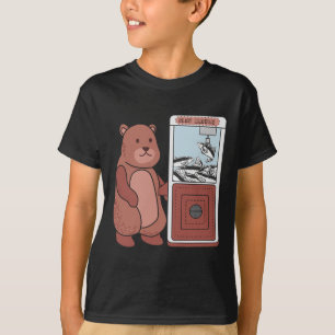 Bear Catching Salmon Funny Claw Crane Game Bear Lo T-Shirt