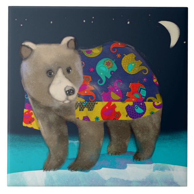 Bear Ceramic Tile/Trivet (6" square) Tile (Front)