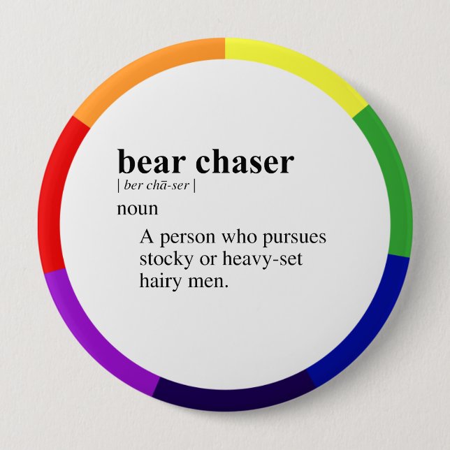 BEAR CHASER 4 INCH ROUND BUTTON (Front)