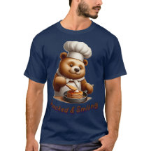 Bear Chef Flipping Pancakes "Stacked & Smiling"