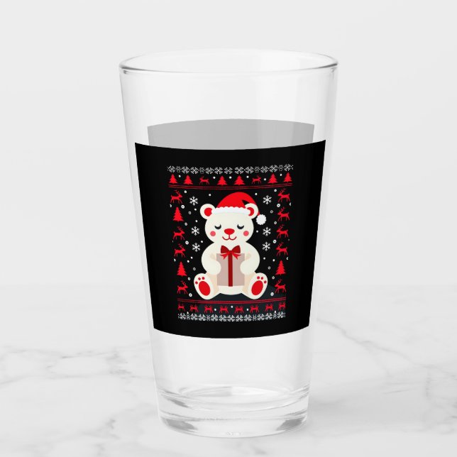 Bear Christmas Christmas (1) Glass (Front)