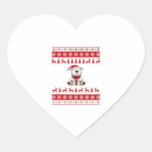 Bear Christmas Christmas (1) Heart Sticker