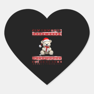 Bear Christmas Christmas (1) Heart Sticker