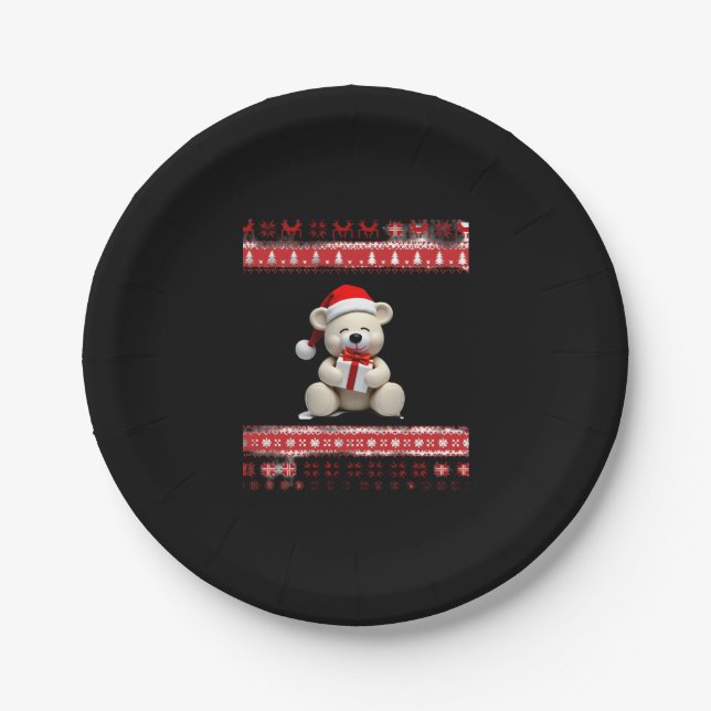 Bear Christmas Christmas (1) Paper Plate (Front)