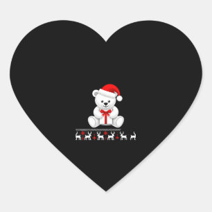 Bear Christmas Christmas (2) Heart Sticker
