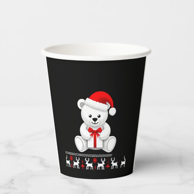 Bear Christmas Christmas (2) Paper Cups (Front)