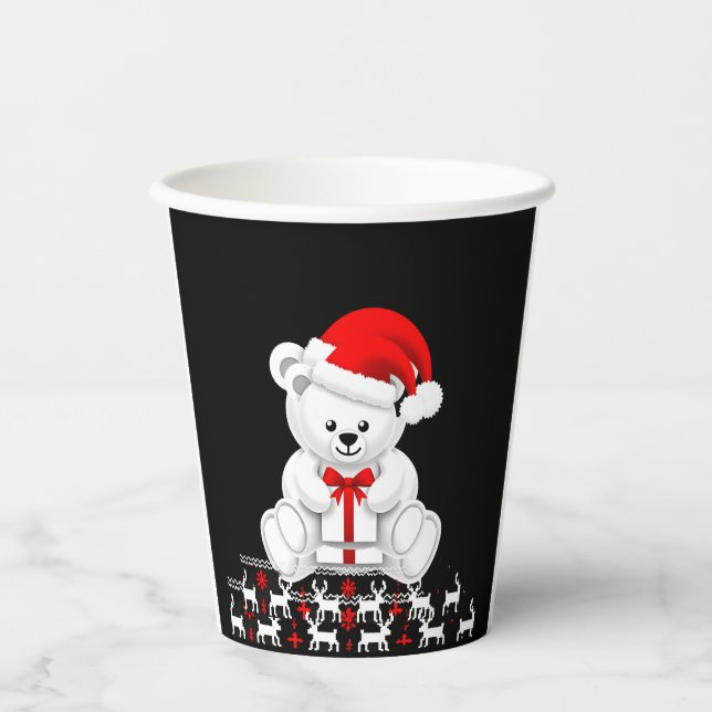 Bear Christmas Christmas (2) Paper Cups (Front)