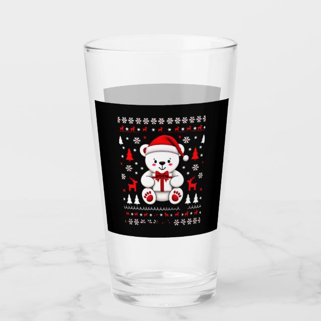 Bear Christmas Christmas (3) Glass (Front)
