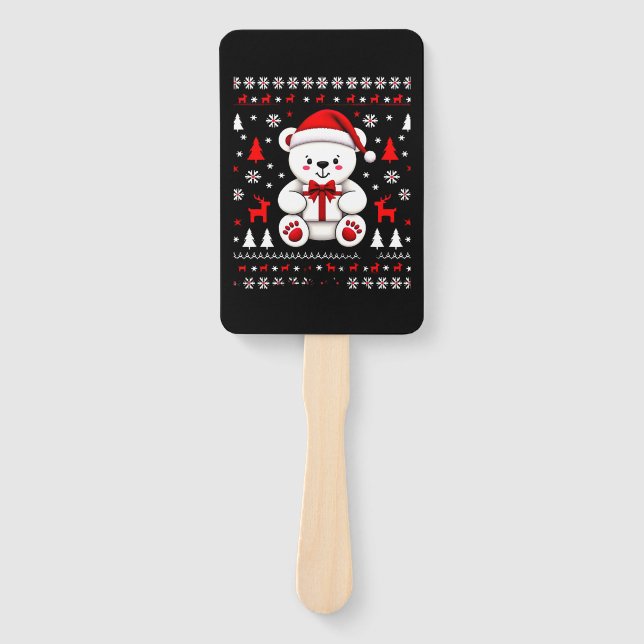 Bear Christmas Christmas (3) Hand Fan (Front)