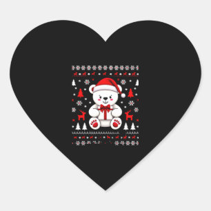 Bear Christmas Christmas (3) Heart Sticker