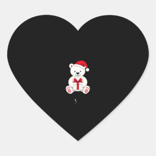 Bear Christmas Christmas (3) Heart Sticker