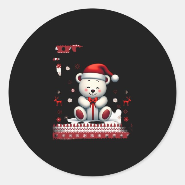 Bear Christmas Christmas (4) Classic Round Sticker (Front)