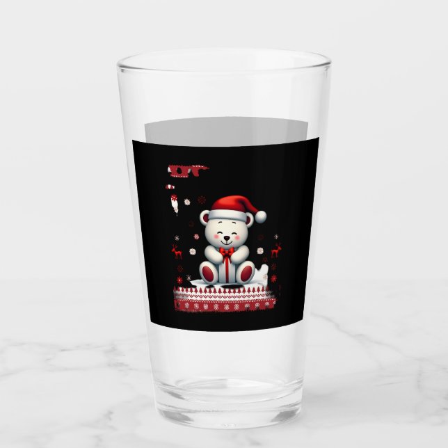 Bear Christmas Christmas (4) Glass (Front)