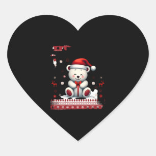 Bear Christmas Christmas (4) Heart Sticker