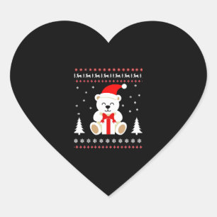 Bear Christmas Christmas (4) Heart Sticker