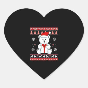 Bear Christmas Christmas (5) Heart Sticker