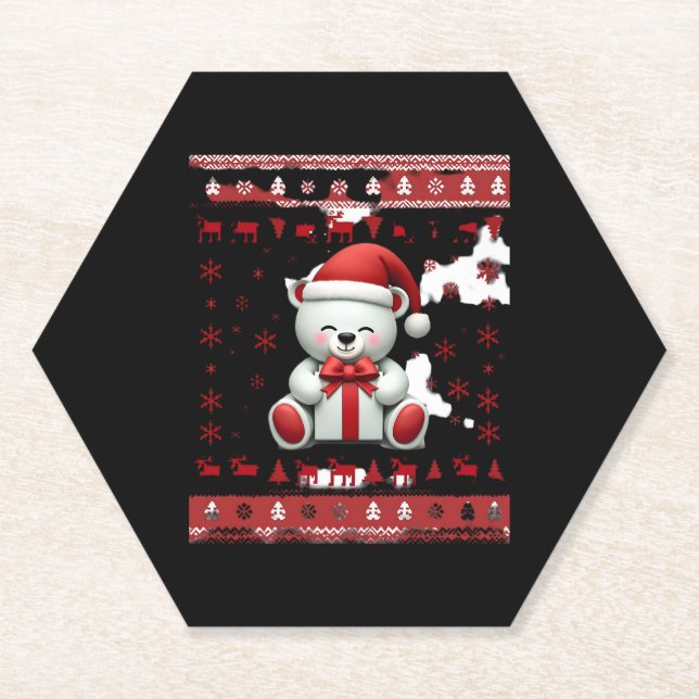 Bear Christmas Christmas (5) Paper Coaster (Front)