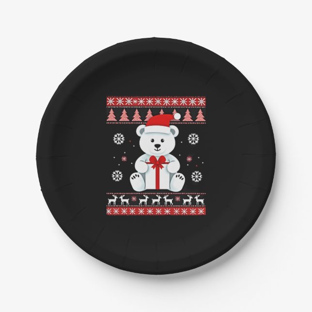 Bear Christmas Christmas (5) Paper Plate (Front)