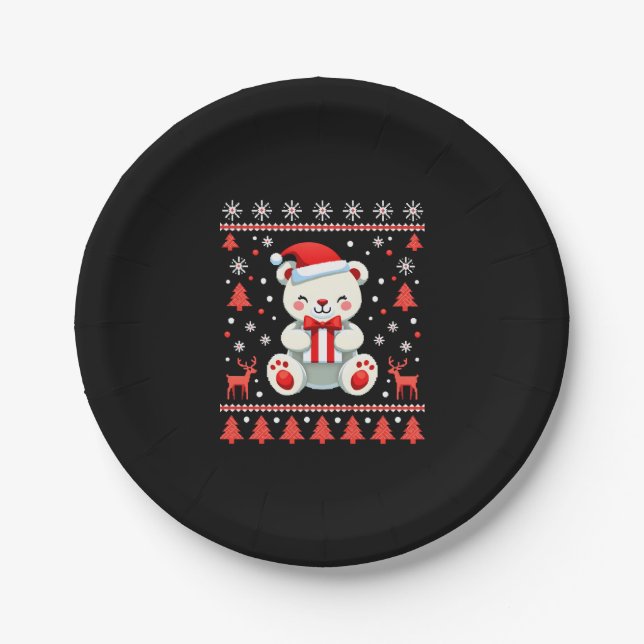 Bear Christmas Christmas (6) Paper Plate (Front)