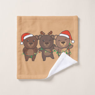 Bear Christmas Christmas Animals Cute Bears Wash C Cloth