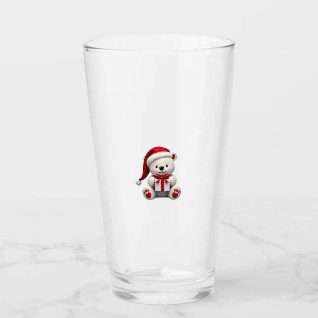 Bear Christmas Christmas Glass (Front)