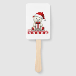 Bear Christmas Christmas Hand Fan