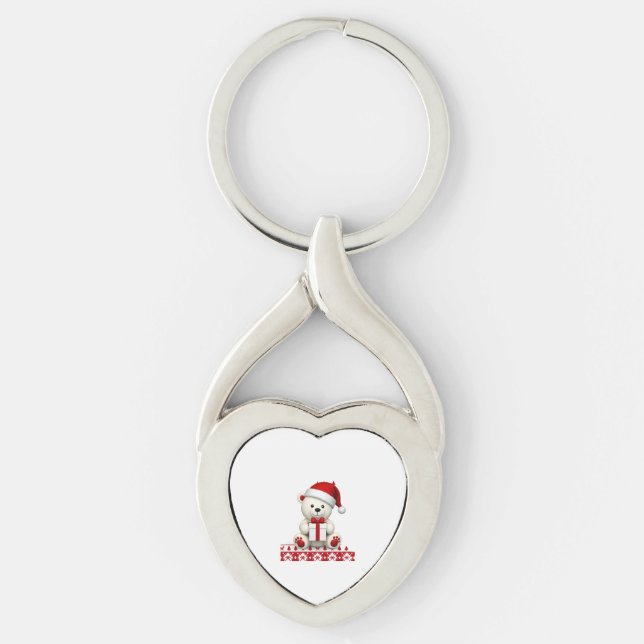 Bear Christmas Christmas Keychain (Front)