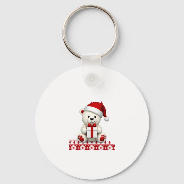 Bear Christmas Christmas Keychain (Front)