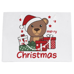 Bear Christmas Gift Winter Animals Bears Large Gif Bag