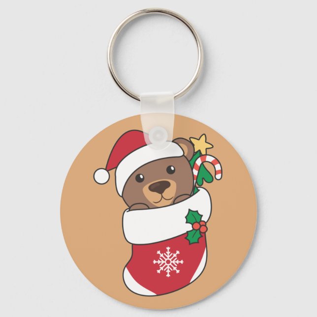 Bear Christmas Snow Winter Animals Bears Keychain (Front)