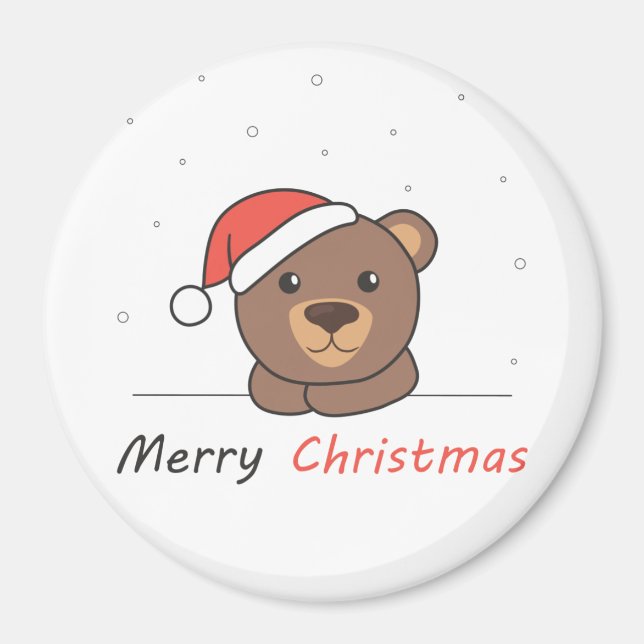 Bear Christmas Snow Winter Animals Bears Magnet (Front)