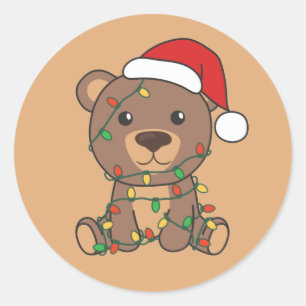 Bear Christmas Winter Animals Bears Classic Round Sticker