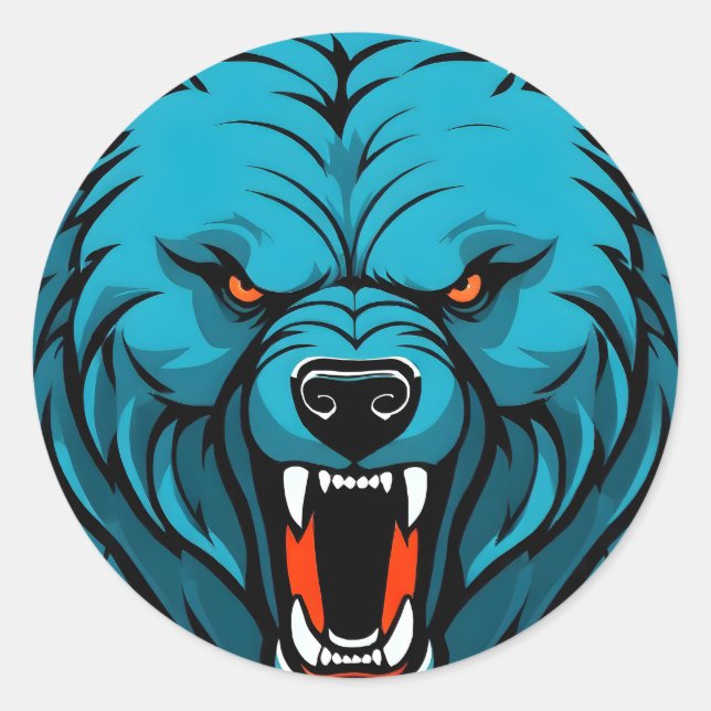 Bear  classic round sticker (Front)