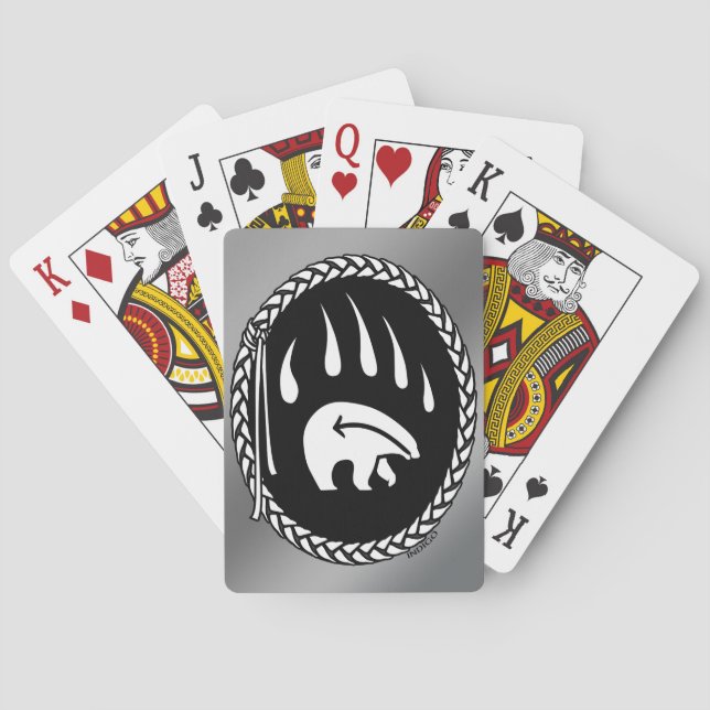 Bear Claw Cards Custom Tribal Bear Playing Cards (Back)