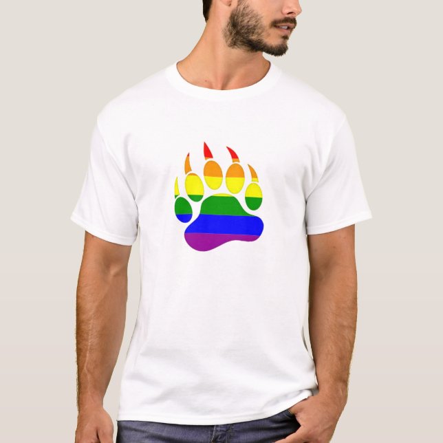 Bear Claw Rainbow Flag Design T-Shirt (Front)