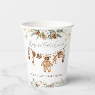 Bear ClothestLine Cold Outside Baby Shower Paper Cups
